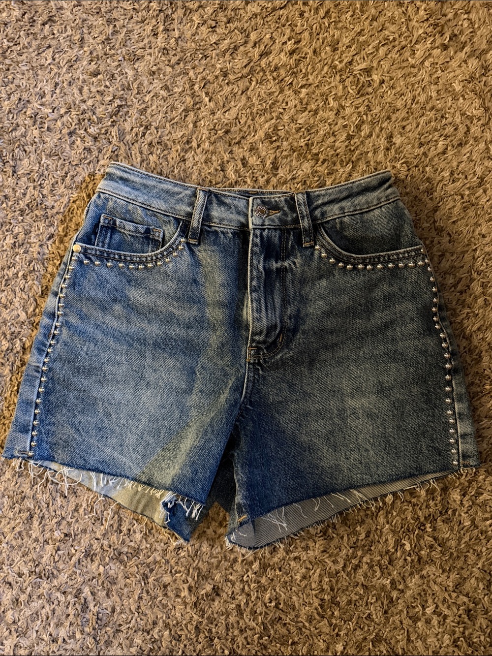 High-Waist Studded Denim Shorts - Judy Blue